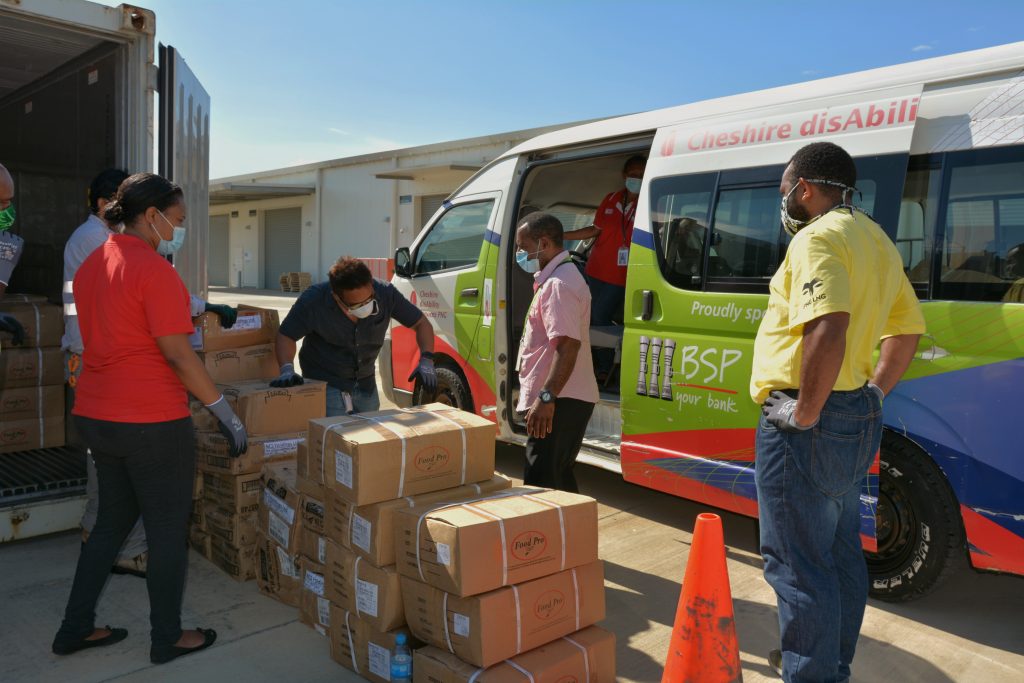 PNG EM's donation of food and necessities for those impacted by COVID