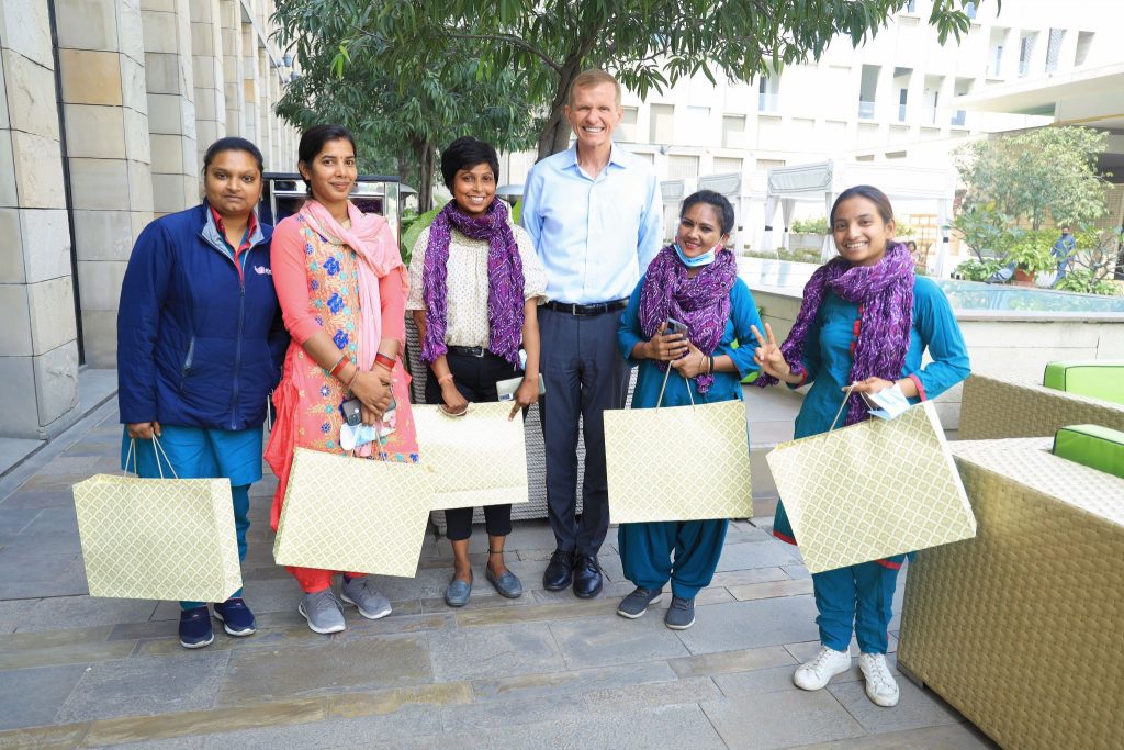 ExxonMobil India LCM Monte Dobson with Women With Wheels participants